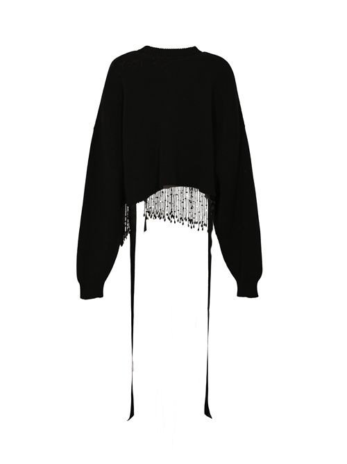 Maglione in misto lana e cashmere con nastri da annodare ALBERTA FERRETTI | A0901 66010555